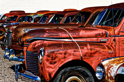 rusted cars